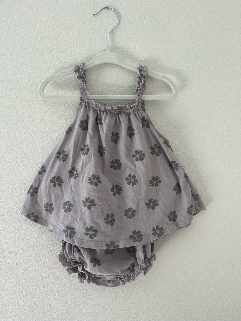 Rylee + Cru Lavender Floral Smocked-Strap Diaper Cover Set
